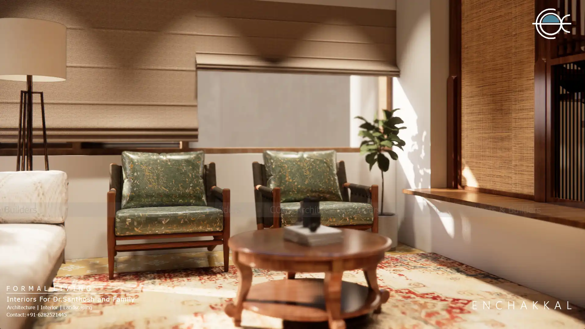 Elegant living interior designed by Coax